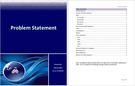 Problem Statement Template - Word Templates for Free Download