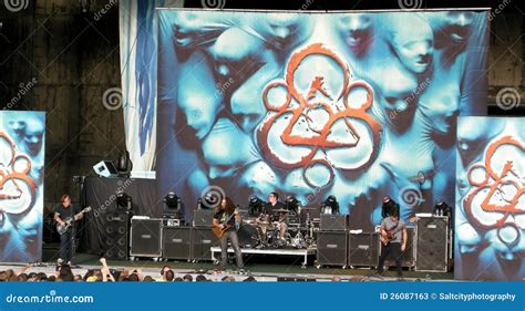 Coheed and Cambria Live! editorial stock photo. Image of drum - 26087163