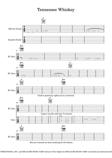 Tennessee Whiskey (arr. The Smelly Tele) by Chris Stapleton Sheet Music ...