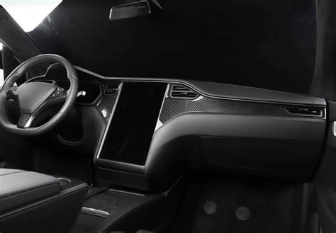 Carbon Fiber Effect Gloss Dashboard Trim Kit For Tesla Model X 2015 ...