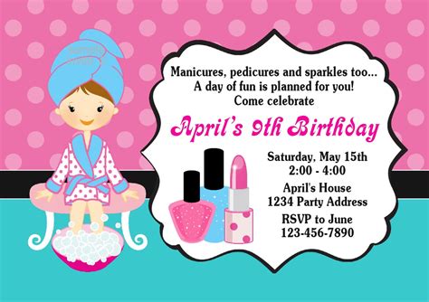 Spa Party Invitation DIY Printable Digital File by jcsaccents