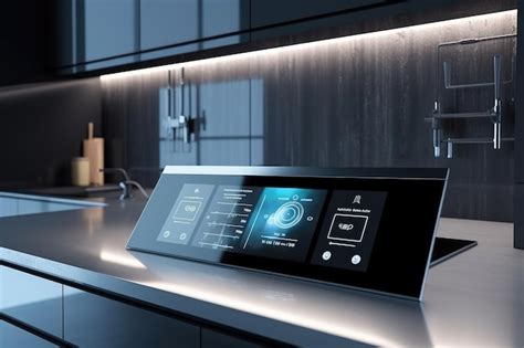 Premium AI Image | Kitchen with smart appliances with display screen AI