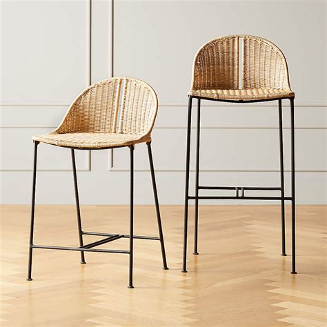 Woven Rattan Counter Stool - Blonde Rattan Bar Stool Rockett St George - Or scale it back at ...