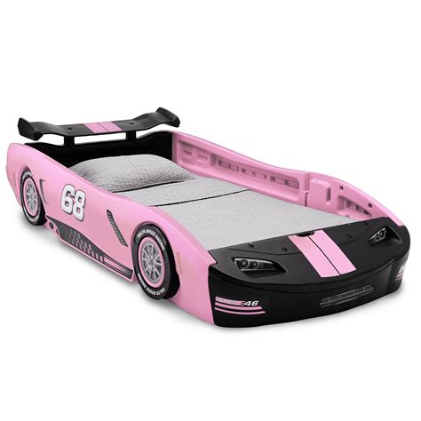 Delta Children Turbo Race Car Twin Bed, Pink Bed Pink for sale | Las ...