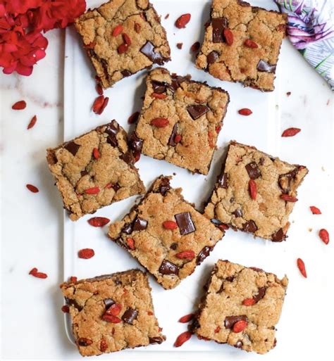 Tahini and Goji Berry Blondies - Ellen Whitney