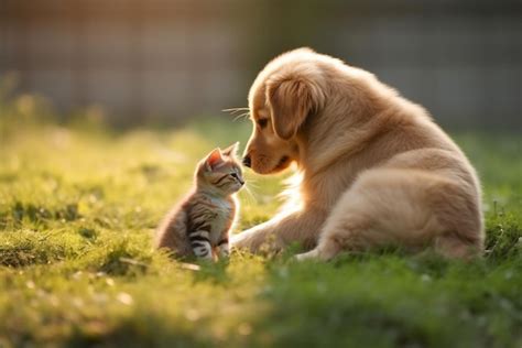 Premium AI Image | Cat and dog friendship