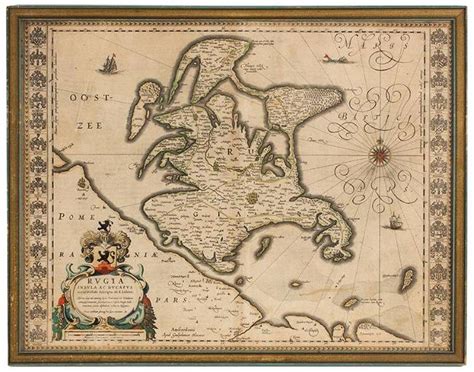 Antique Map, Rugia Lnsula Ac Ducatus, Rugen Island,