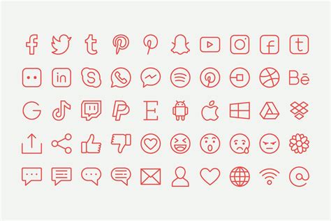 Social Media Line Icons Pack | Line icon, Iphone icon, App icon design