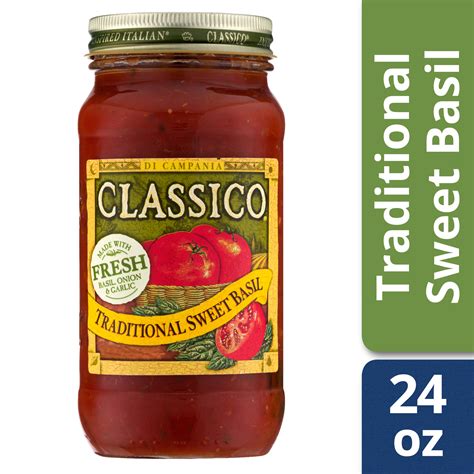 Classico Traditional Sweet Basil Pasta Sauce 24 oz Jar - Walmart.com - Walmart.com