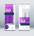 Purple business roll up banner abstract roll up Vector Image