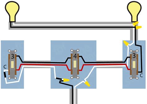 electrical - Need a wiring diagram for 4 way switch with source in centre and light on end ...