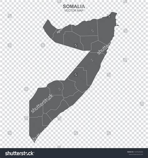 Political Map Somalia Isolated On Transparent Stock Vector (Royalty ...