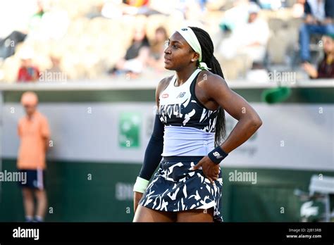 Cori "Coco" Gauff of USA during the French Open, Grand Slam tennis tournament on May 31, 2022 at ...