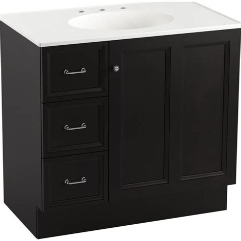 KOHLER Damask 36-in Batiste Black Bathroom Vanity Cabinet in the ...