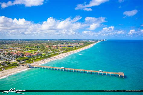 Juno Beach Florida Aerial at the Pier | Royal Stock Photo