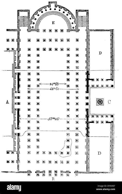 floor plan of the Basilica Ulpia Stock Photo - Alamy