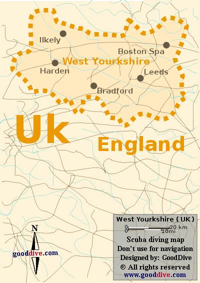 West Yorkshire map - GoodDive.com