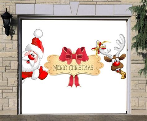 Merry Christmas Sign, Single Garage Door Cover, Full Color Door Murals ...