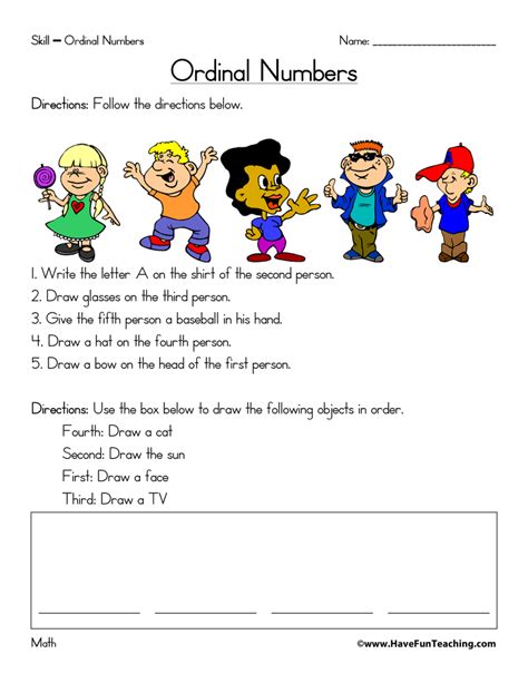 Ordinal Numbers Worksheet - Have Fun Teaching