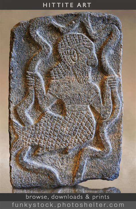 an ancient stone carving depicting a man holding a bird in his hand, with text overlaying the image