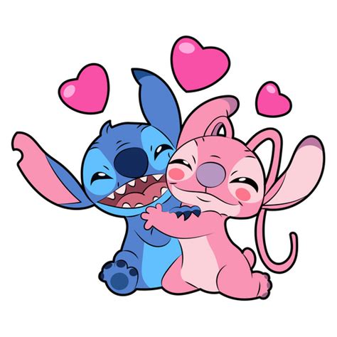 Stitch with Angel Love Sticker - Sticker Mania