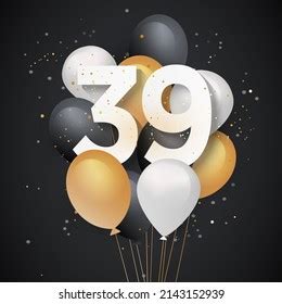 Happy 39th Birthday Balloons Greeting Card Stock Illustration ...