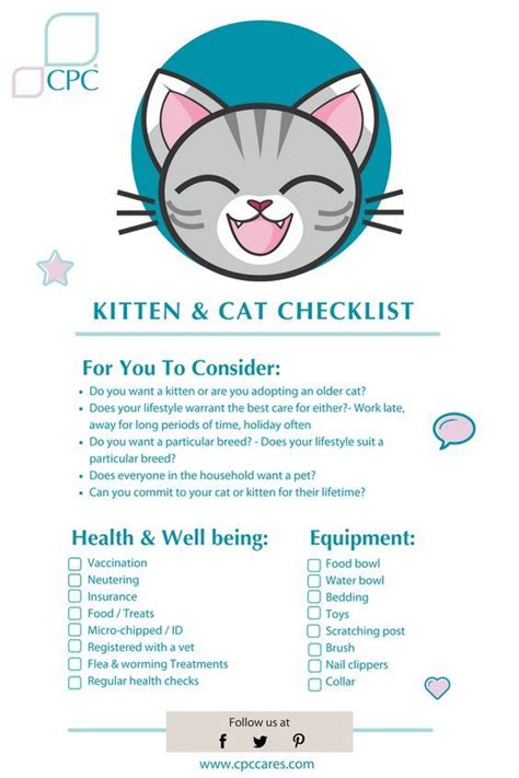 Kitten & Cat Checklist