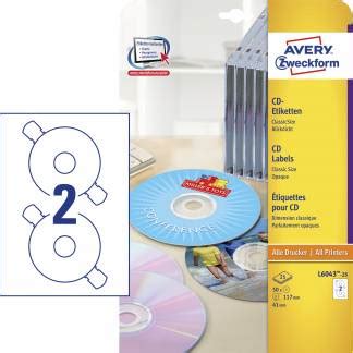 Avery CD labels L6043-25 classic size 117mm mat