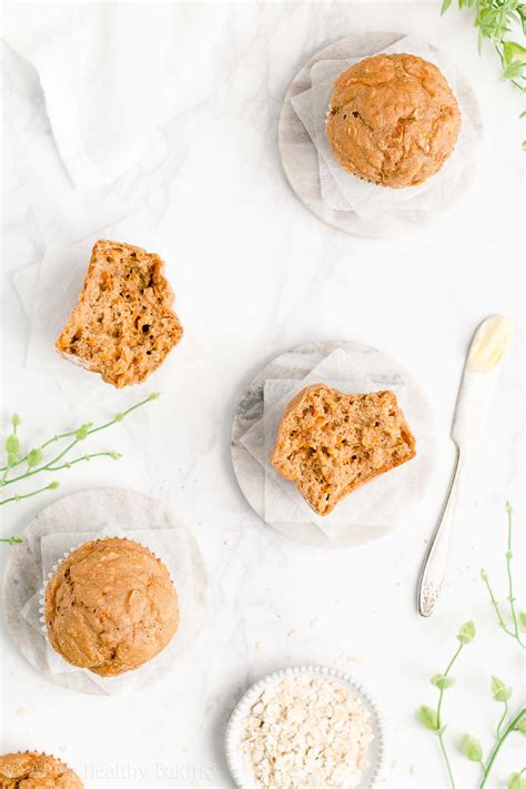 Healthy Carrot Cake Oatmeal Muffins | Amy's Healthy Baking