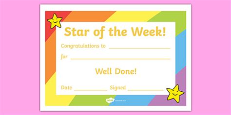 👉 Star of the Week Certificate | Teaching Resources