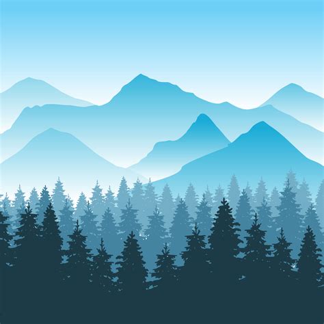 Abstract hiking adventure vector background with mountain and forest By Microvector | TheHungryJPEG