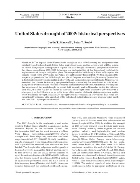(PDF) United States drought of 2007: historical perspectives | Peter Soule - Academia.edu
