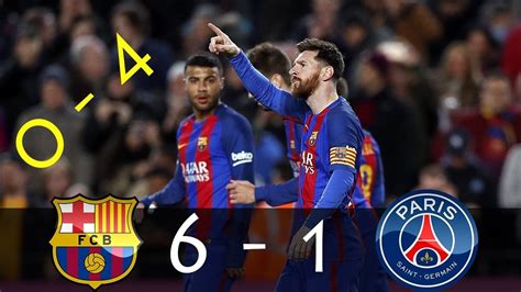 Barcelona vs Paris Saint Germain 6-1 (6-5) (All Goals & Highlights/Goles y Resumen) UCL 08/03 ...