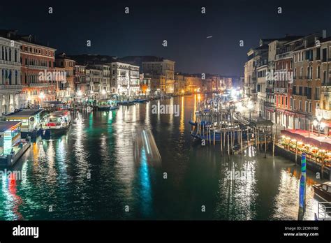 Venice's Grand Canal by night, Italy Stock Photo - Alamy