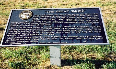 Nebraska Historical Marker: The Great Smoke - E Nebraska History