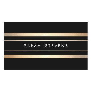 black and gold striped business card