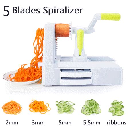 Spiral Slicer 5 Blade Spiralizer, Vegetable Maker, Spiral Slicer and ...