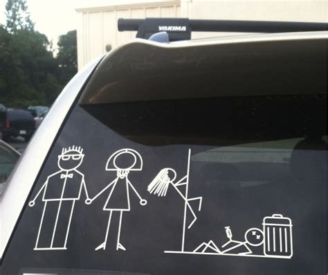 10 Hilarious Stick Figure Family Bumper Stickers