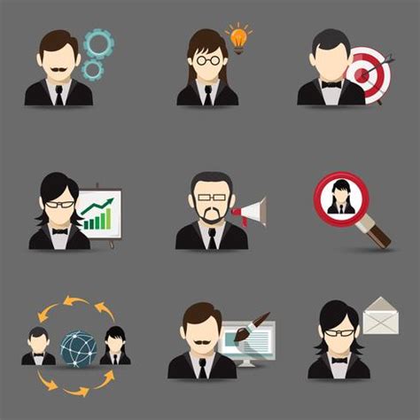 Business People Icons 453661 Vector Art at Vecteezy