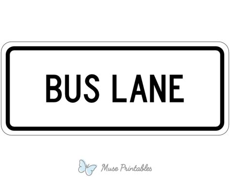 Printable Bus Lane Sign