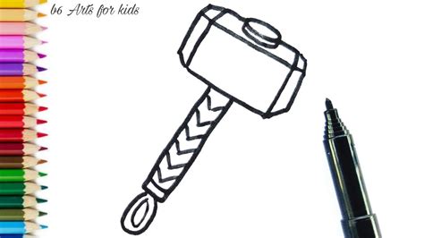 HOW TO DRAW THOR’S HAMMER | STEP BY STEP - YouTube