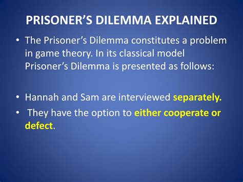 PPT - PRISONER’S DILEMMA PowerPoint Presentation, free download - ID ...