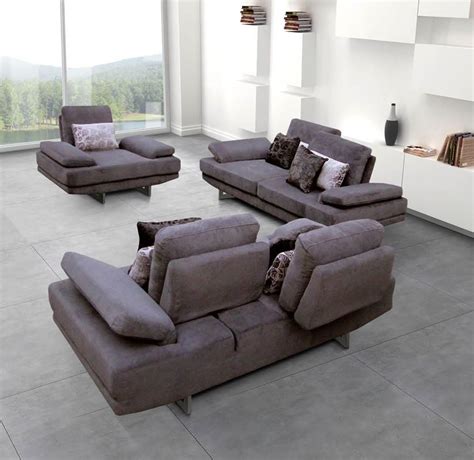 Contemporary Fabric Living Room Sofa Set with Adjustable Back ...