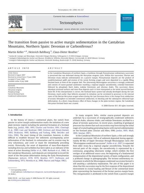 The transition from passive to active margin sedimentation in the ...