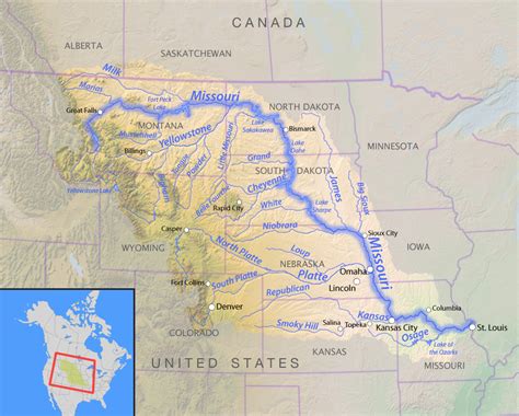 Missouri River Map Montana - Angie Bobette