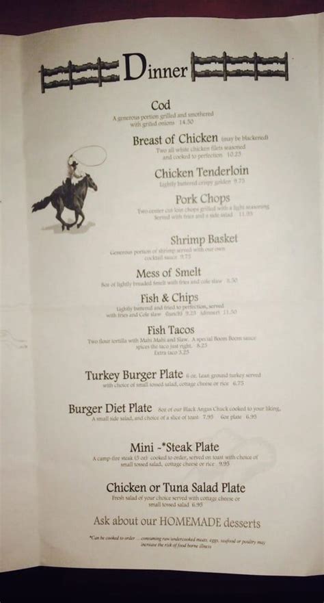 Menu at White Horse Tavern pub & bar, Flint