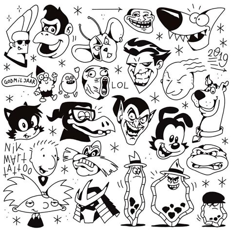 Aggregate more than 63 cartoon tattoo flash latest - in.cdgdbentre