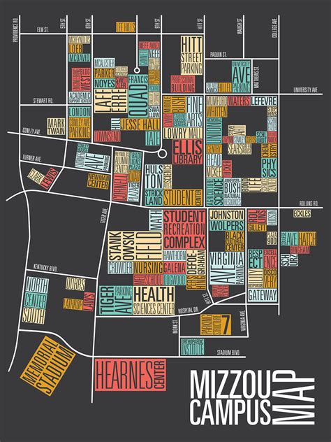 Mizzou Campus Map On Behance – Printable Map of The United States