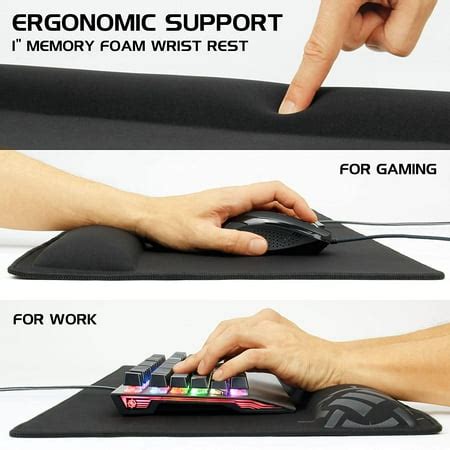 ENHANCE Large Gaming Mouse Pad with Wrist Support - Memory Foam Wrist ...