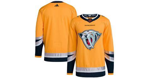 adidas Yellow Nashville Predators Reverse Retro 2.0 Authentic Blank Jersey in Orange for Men | Lyst